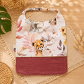 Serviette élastiquée jungle rose