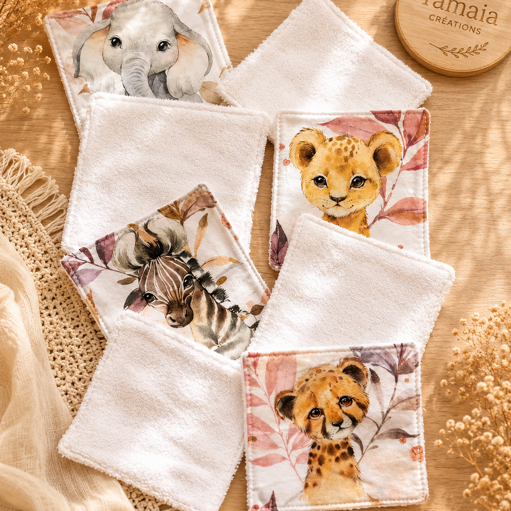 Cotons lavables en bambou - lot de 8