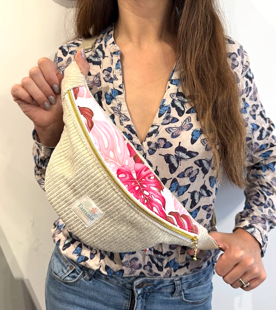 Sac Banane bi matières Perle du Pacifique