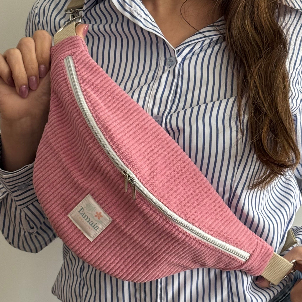 Sac banane velours côtelé uni - 100% personnalisable