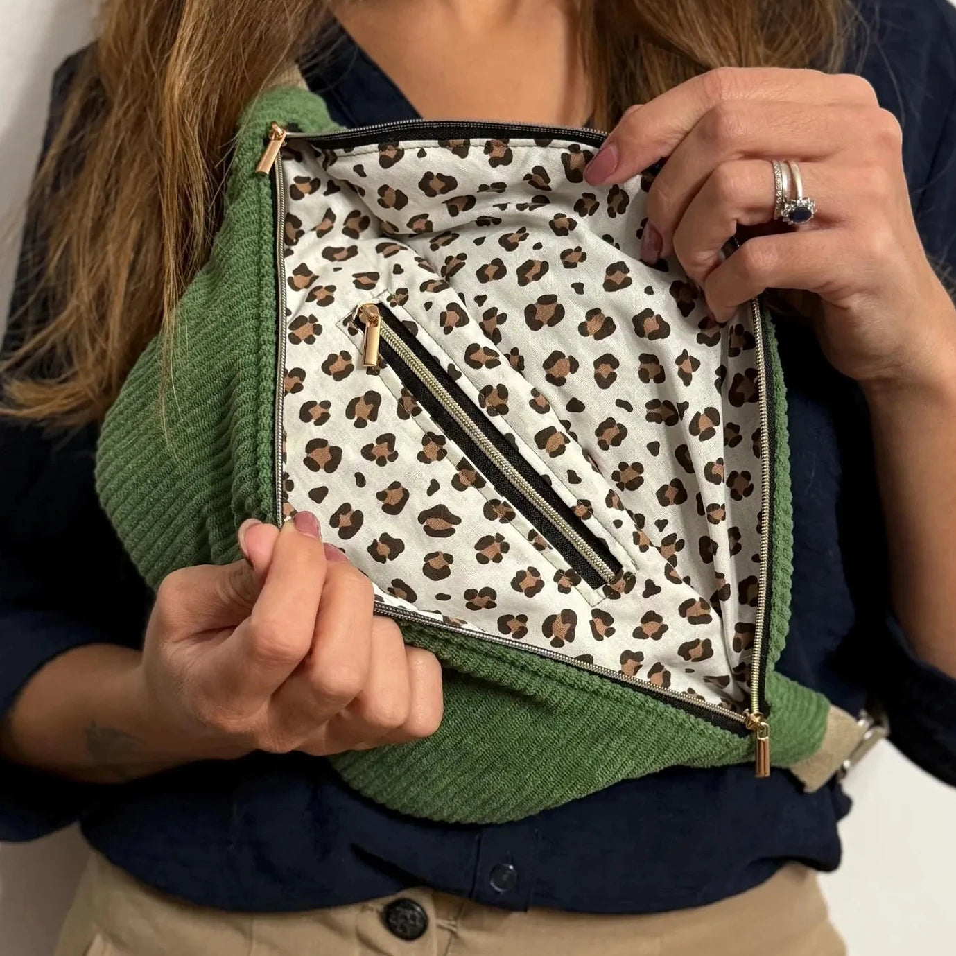 Sac banane velours côtelé uni - 100% personnalisable