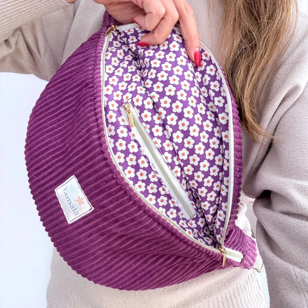 Sac banane velours côtelé uni - 100% personnalisable