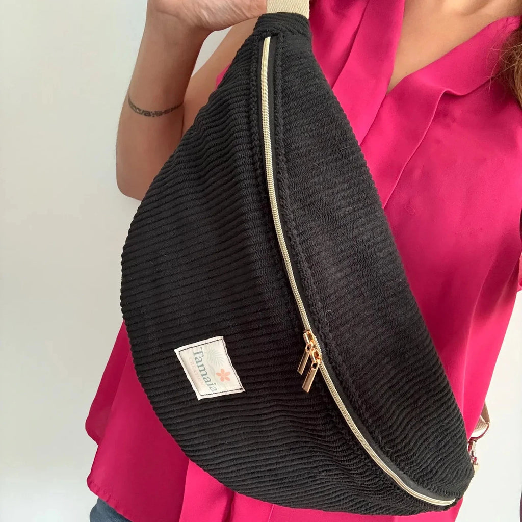 Sac banane velours côtelé uni - 100% personnalisable