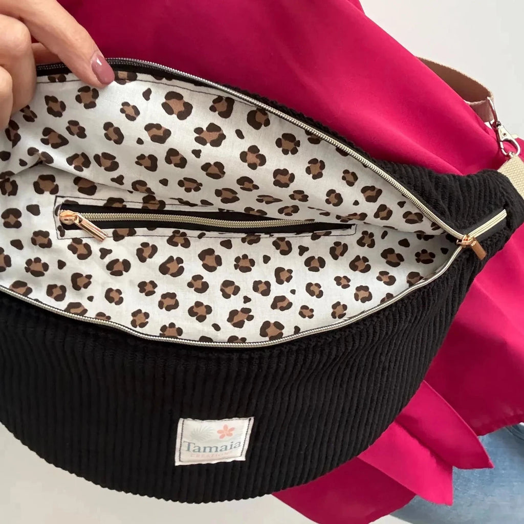 Sac banane velours côtelé uni - 100% personnalisable