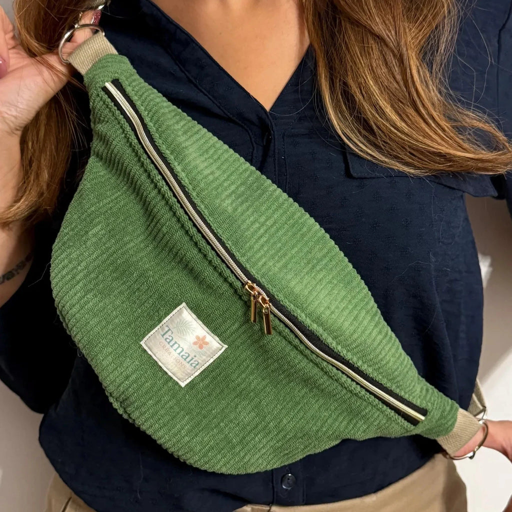 Sac banane velours côtelé uni - 100% personnalisable
